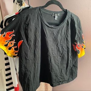 Black cropped tee from forever 21+